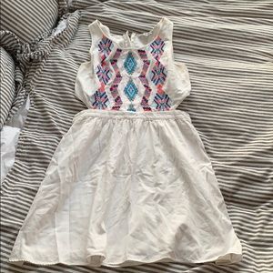 White cut out dress with cute pattern